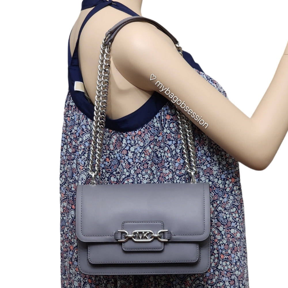 Michael Kors Heather Large Grey Crossbody - Picture 8 of 10